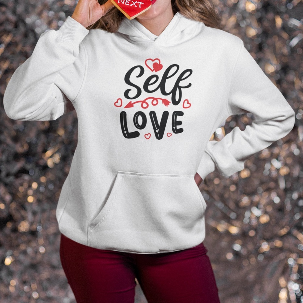 Self Love White Hoodie